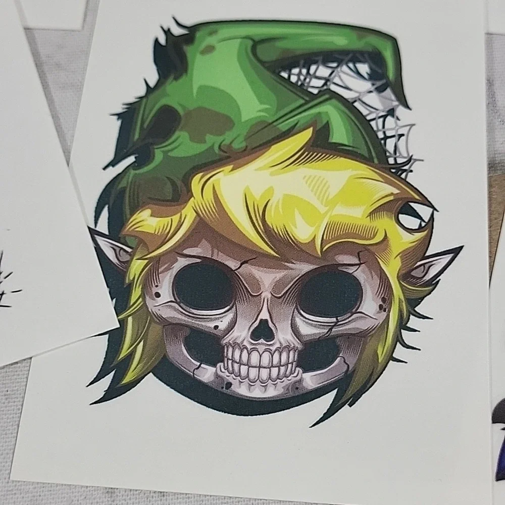 Tatt Me Temporary Tattoos Game Over Scary Skull Lot Of 13 Sonic Link Kong Gamer